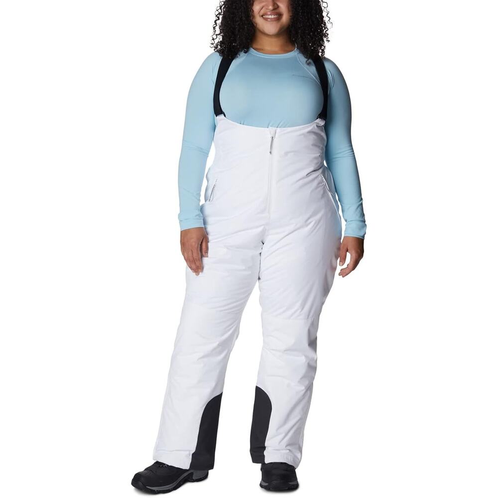 Columbia Snow‎ Pants Bib Womens 3XL White Black Iceventure Waterproof Insulated